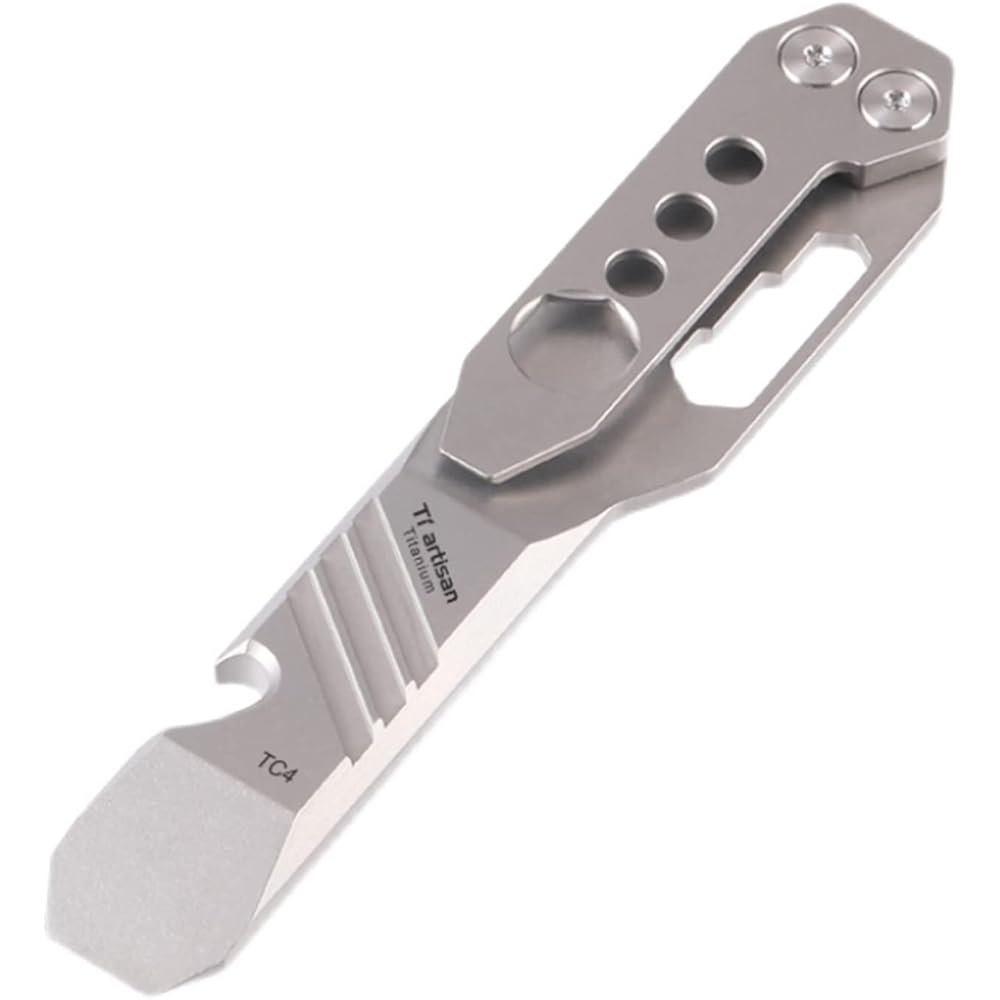 Ti artisan Bottle Opener EDC Titanium Alloy Crowbar EDC Portable Travel Outdoor Camping Multifunctional Tool (Gray)