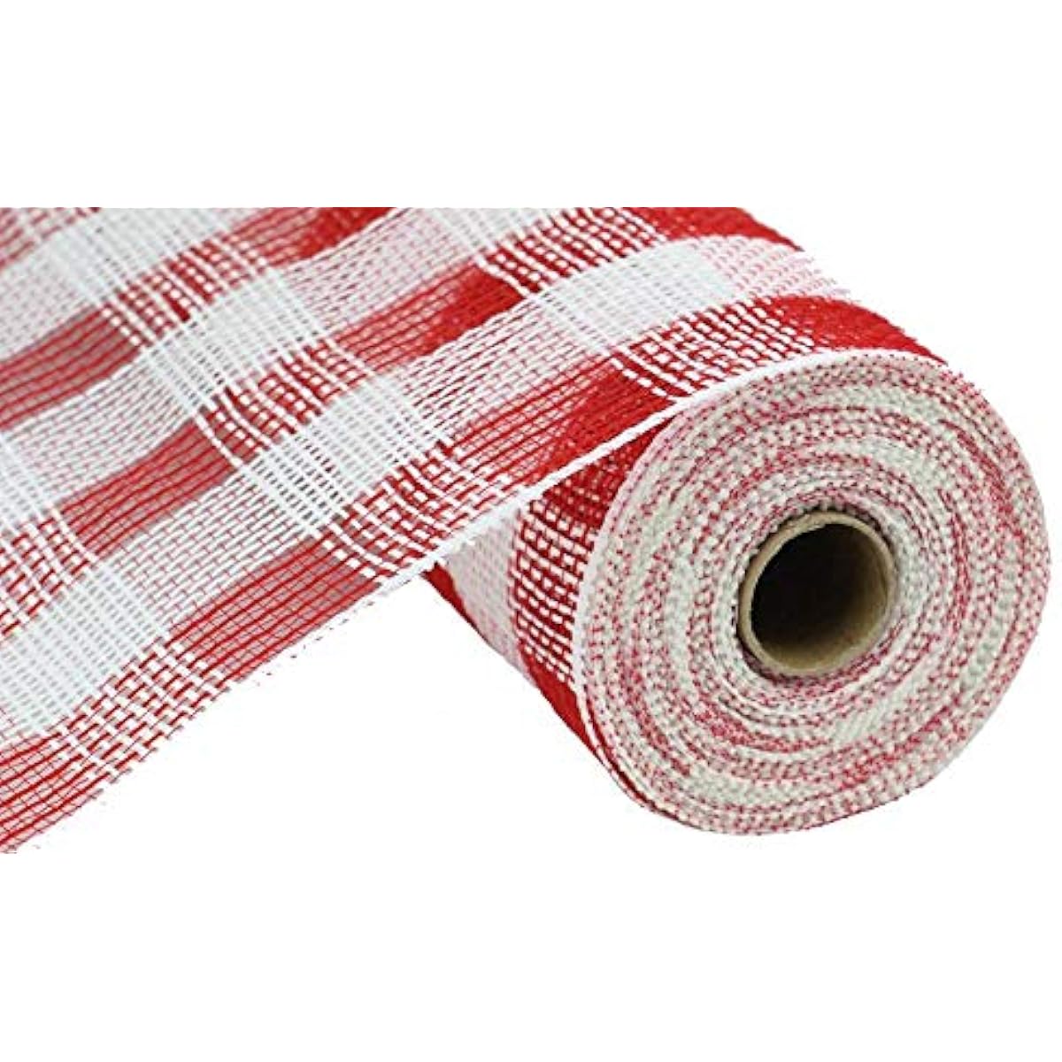 Valentine's Day Checkered Deco Mesh - 10" x 10 Yards Red White Buffalo Check Christmas Tree Ribbon Wreath Decorative Bow Swag Garland Gift Wrapping Present Ribbon Love