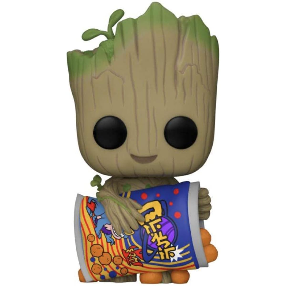 POP! Marvel: I Am Groot, Groot with Cheese Puffs, Compatible Box Protector Case Included