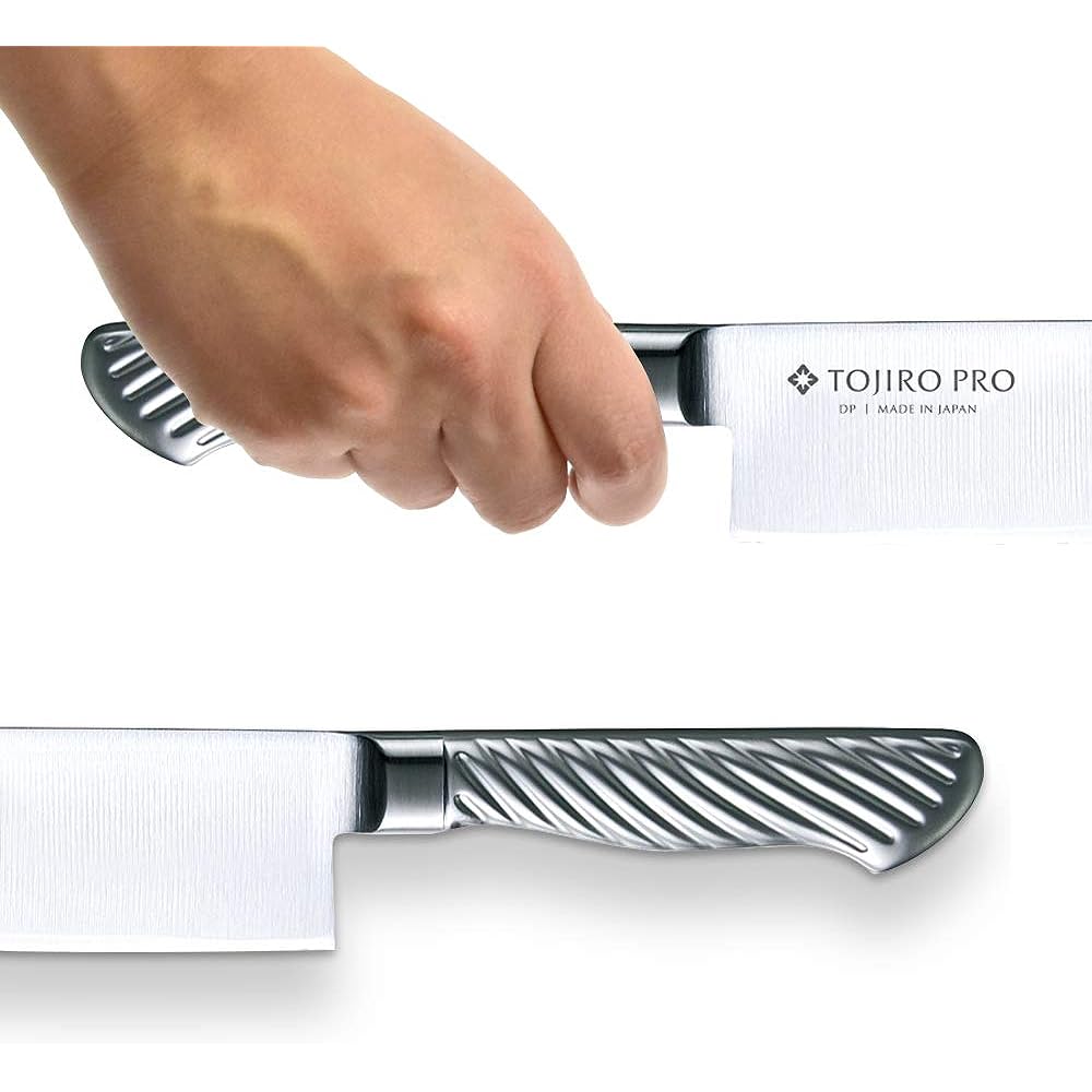 Tojiro Nakiri 165mm Made in Japan Cobalt Alloy Steel Double Edge Western knife suitable for handling vegetables such as peeling and Katsura Peeling Handle has a tornado pattern that is easy to grip All stainless steel TOJIRO PRO DP Cobalt alloy steel spl