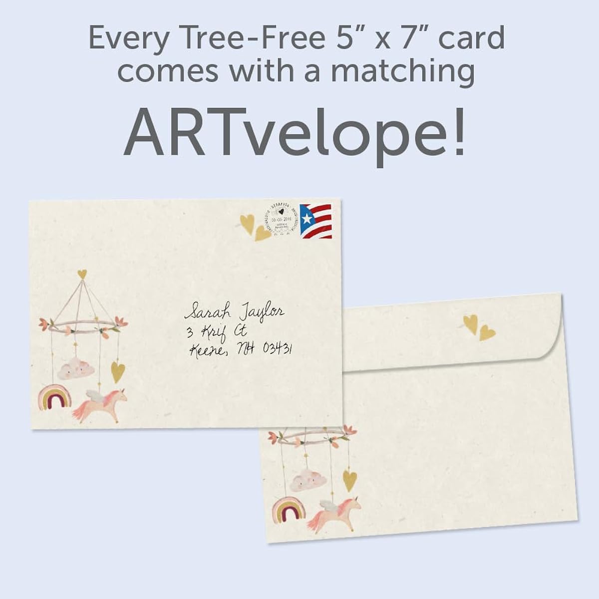 Tree-Free Greetings 2 Pack Greeting Cards 5"x7" with Matching Envelopes, Eco Friendly, Made in the USA, 100% Recycled Paper, Lighthearted Parents, Sweet Baby Girl (GT64443)