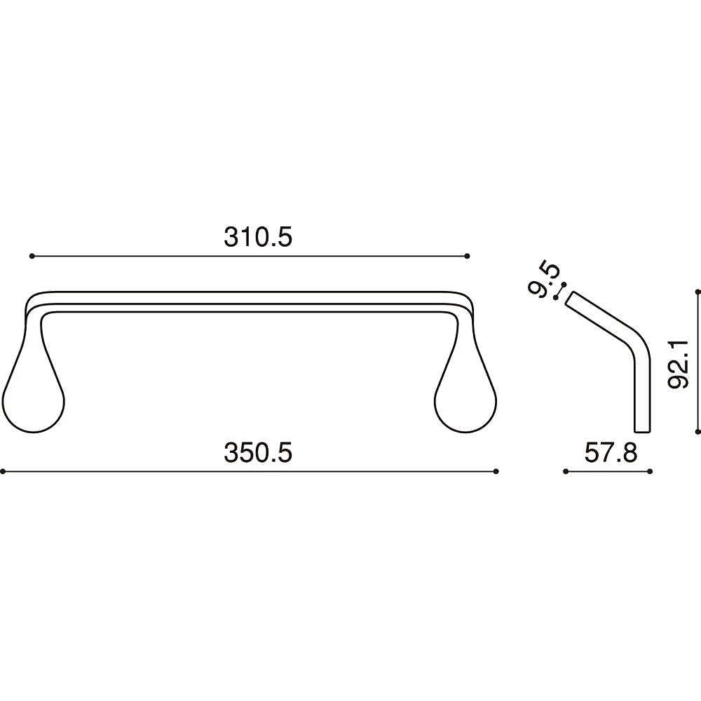 WEST Co., Ltd. Towel bar Agaho brass 30M Mirror gold 30M-N0002-GB