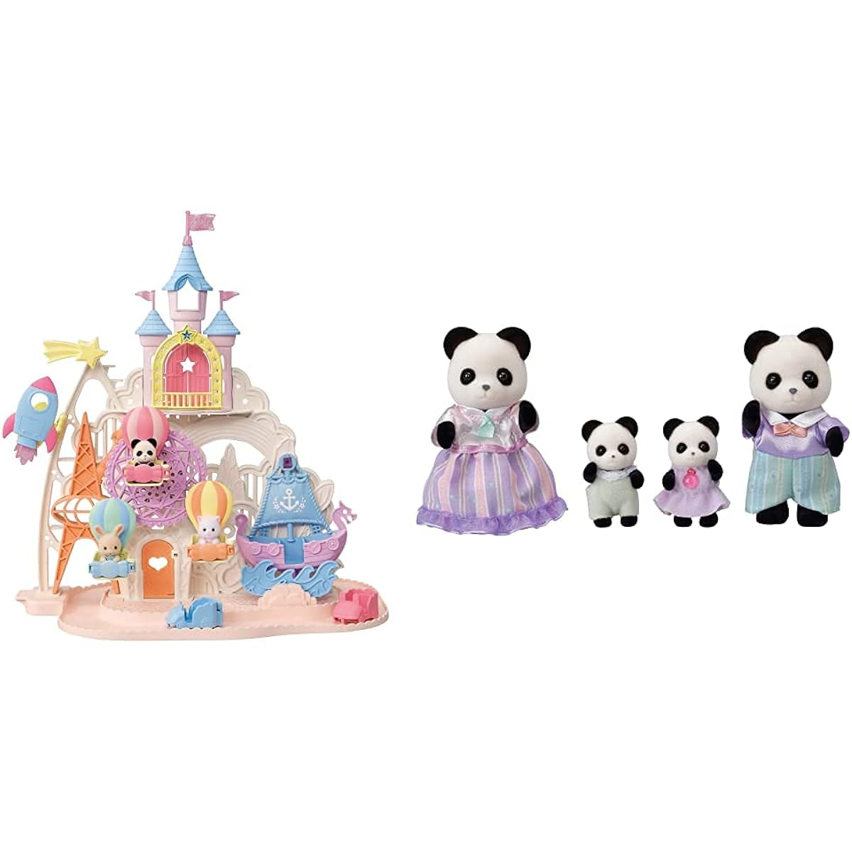 Sylvanian Families Castle Dreamland + Panda Family