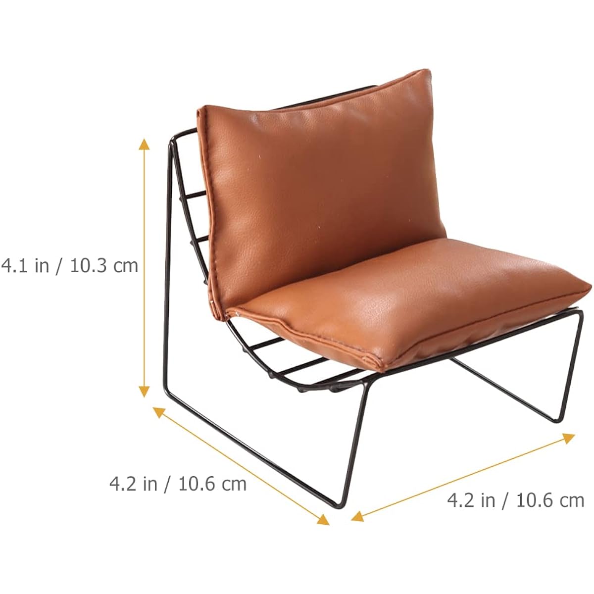LOGOFUN Dollhouse Miniature Furniture Mini Sofa Chair Model Micro Landscape Back Chair Dollhouse Accessories (Light Brown) 2pcs