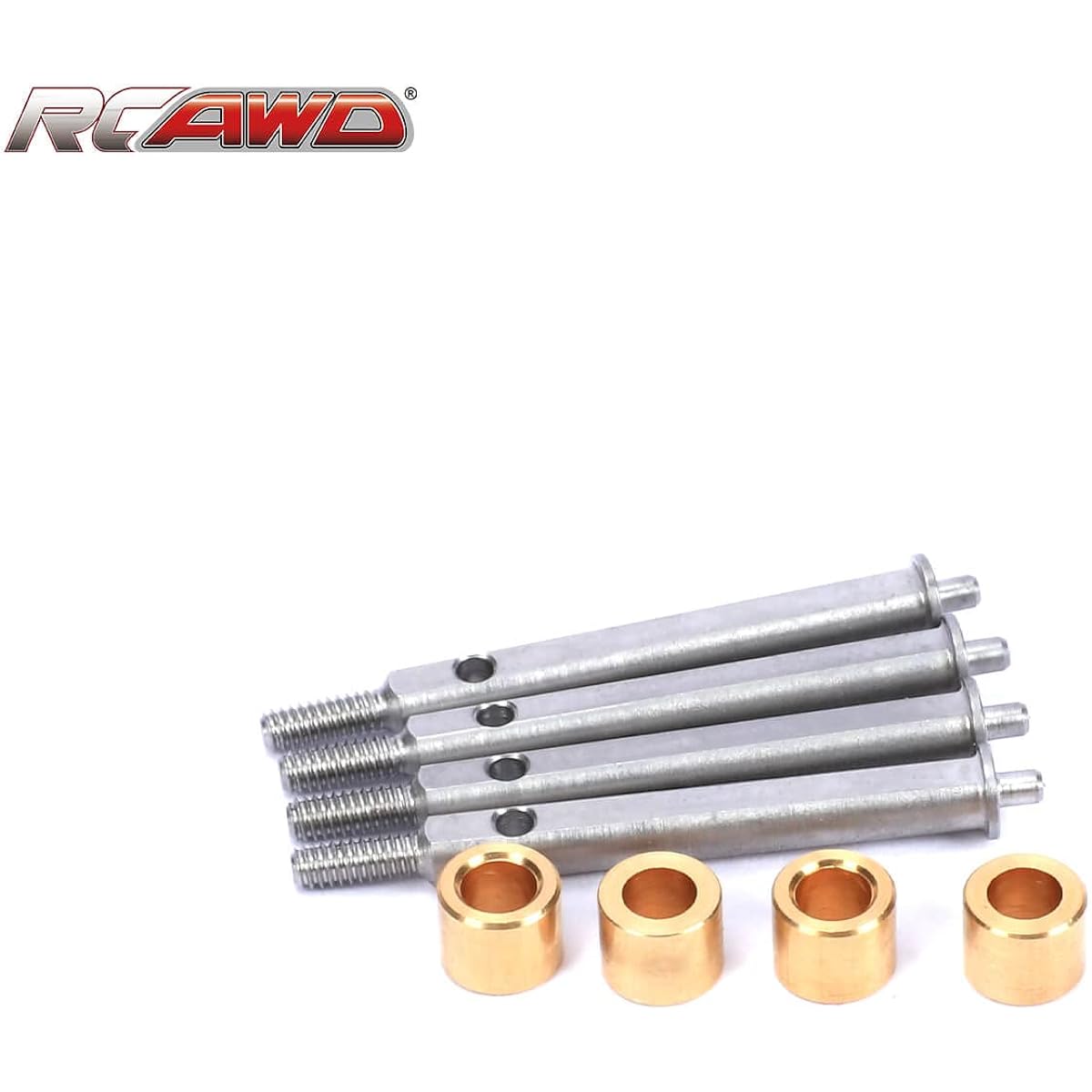 RCAWD 4X Hardened Stainless Steel 4mm Extended Portal Stub Axle/Portal Wheel Shaft for Axial Scx24 Crawler Parts