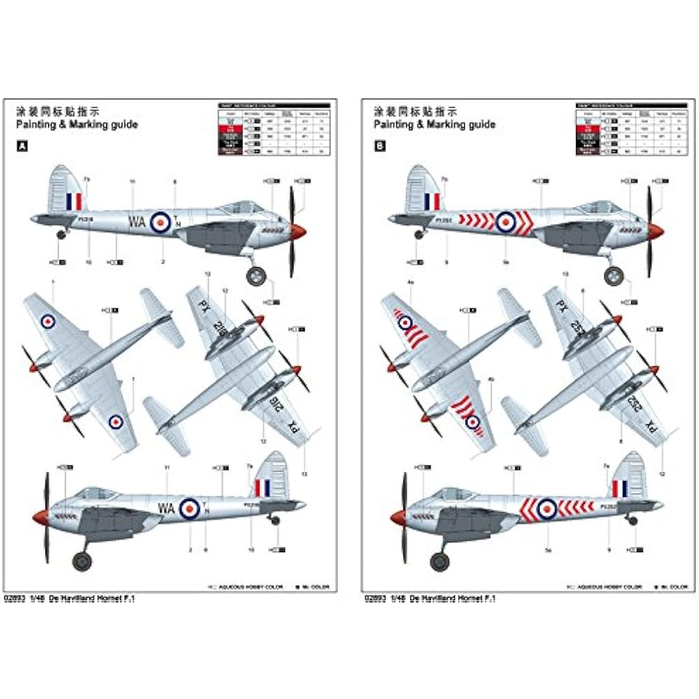 Trumpeter 1/48 de Havilland Hornet F.1 plastic model