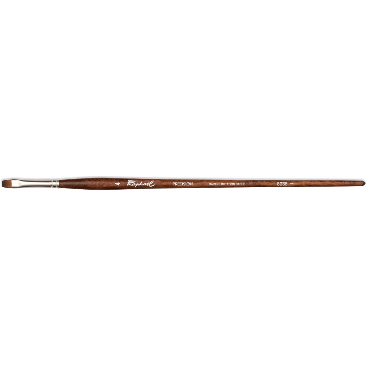 Raphael Precision Synthetic Sable, Acrylic and Oil Brush, Long Handle, Series 8938, Bright, Size 4