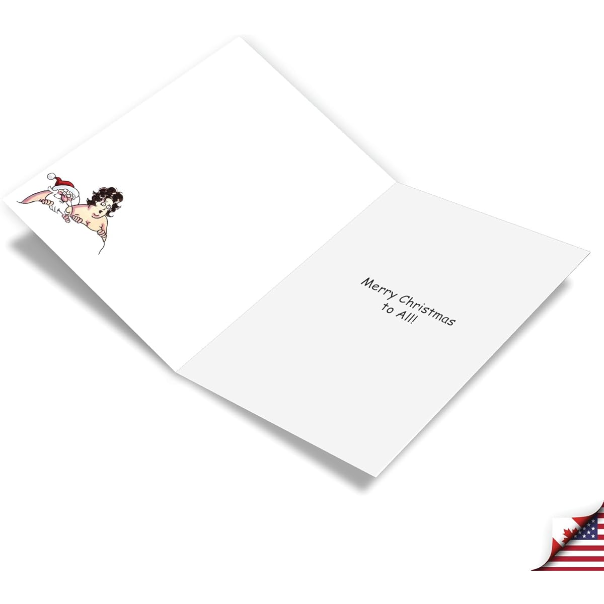 NobleWorks Humorous Christmas Greeting Cards with 5 x 7 Inch Envelopes (1 Card) Merry Christmas Holidays Santa Affair C10176XSG
