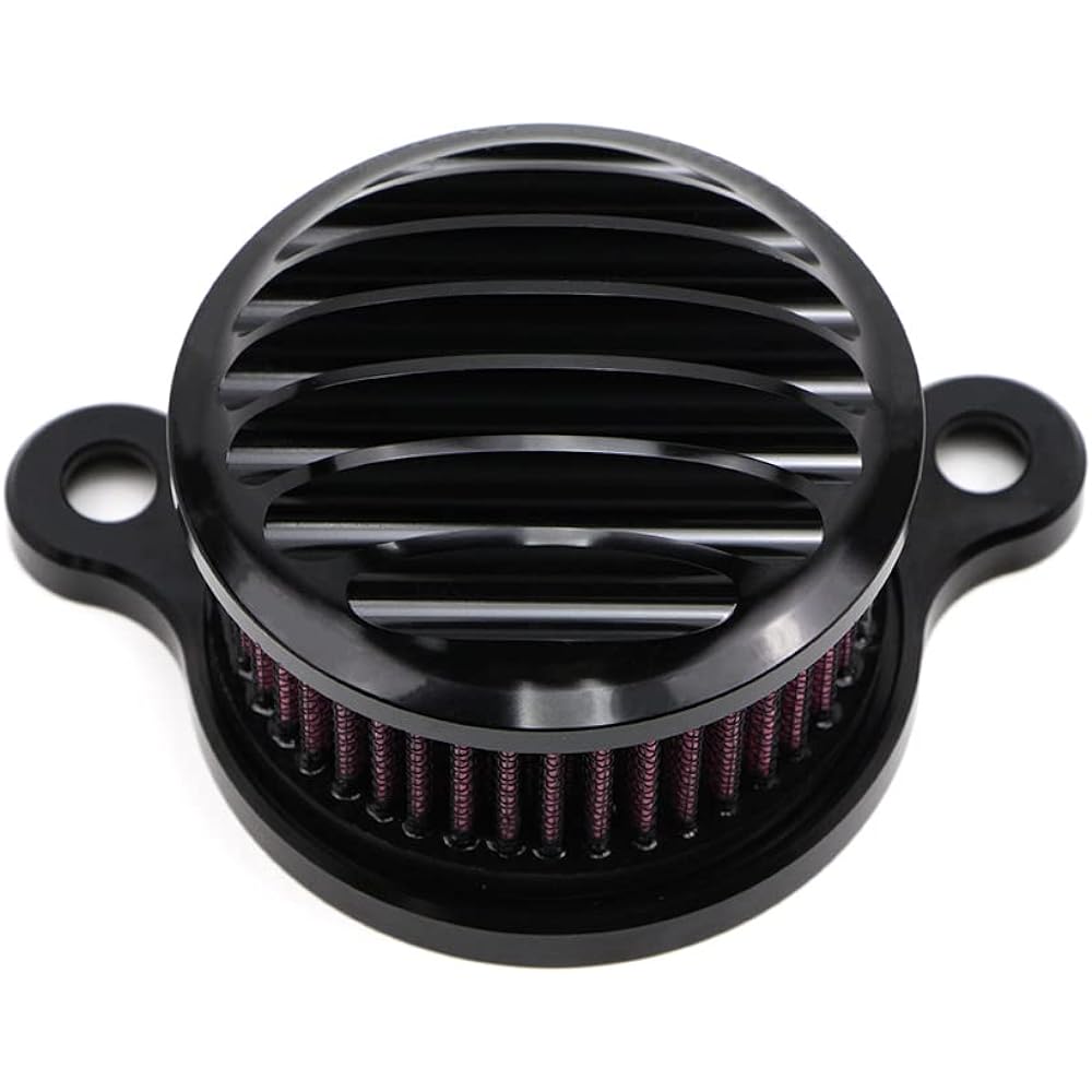 Dreamseek Engine Air Cleaner Filter Harley Sportster XL883 XL883N XL883R XL883P XL1200 XL1200L XL1200X 1988+ Motorcycle Intake System CNC Black Billet Washable