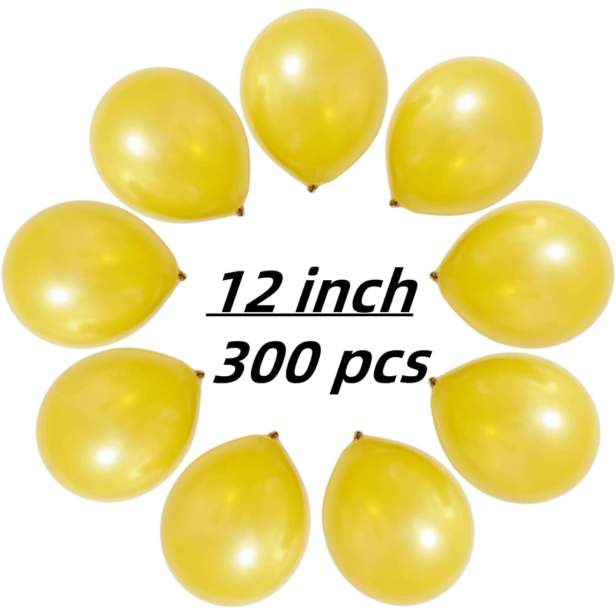 300 Pack Golden Balloons 12 Inch Pearlescent Golden Party Balloons for Weddings, Birthdays, Baby Showers and More