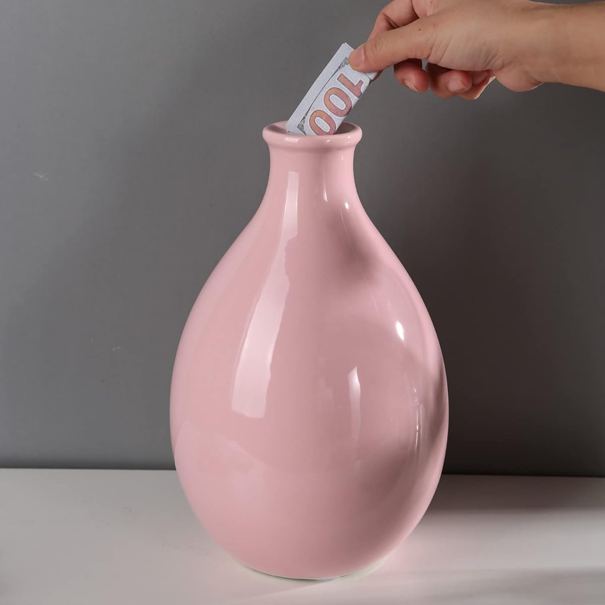 PIG WORLD Large Piggy Bank for Adults, Need to Break to Open, Piggy Bank for Boys, Piggy Bank for Kids, Ceramic Coin Jar for Girls, alcancias de Dinero para adultos niños, Piggy Bank for Cash Saving