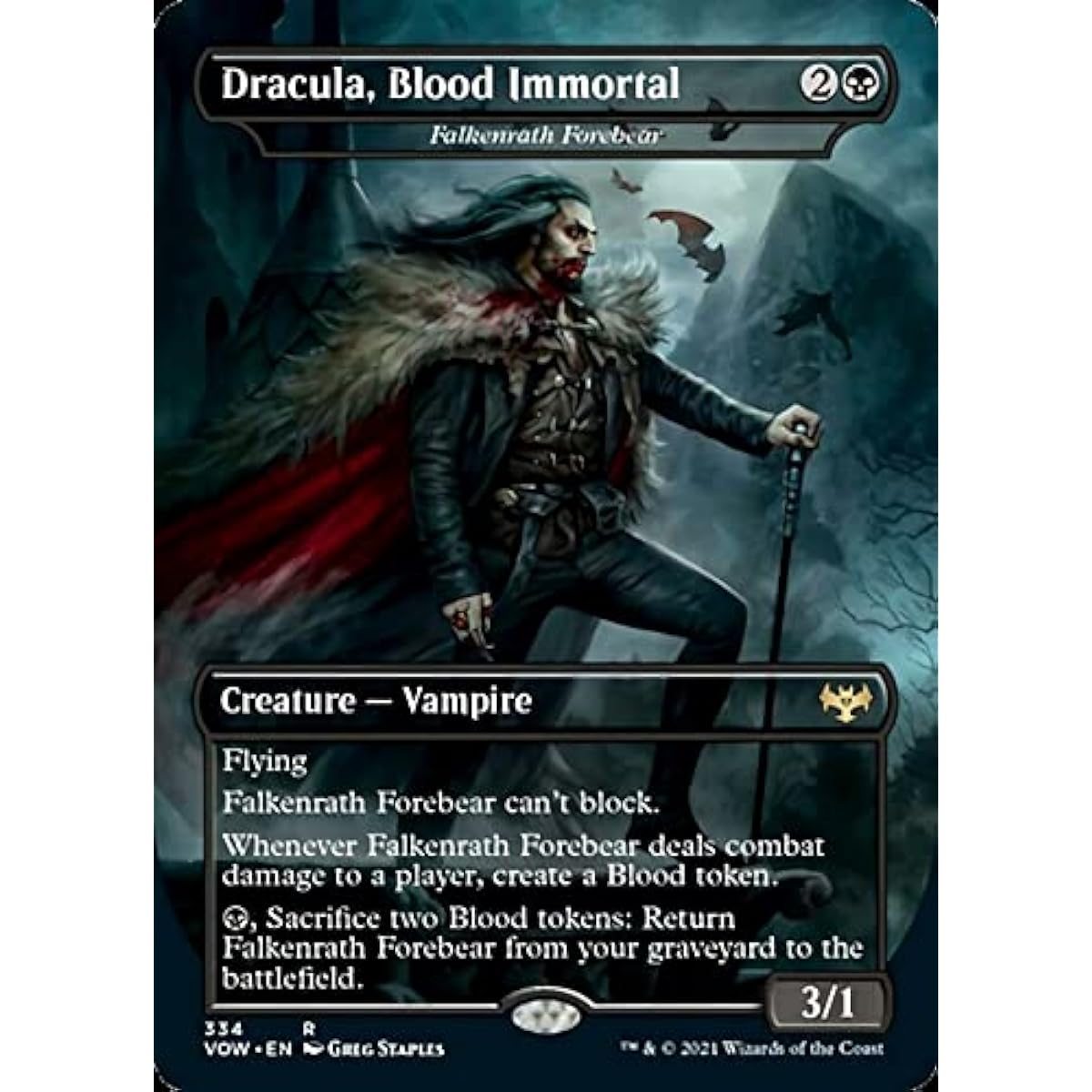 Magic: The Gathering - Dracula Blood Immortality (Folkenrath Forbear) (334) - Borderless - Innistrad: Crimson Oath - Dracula Series