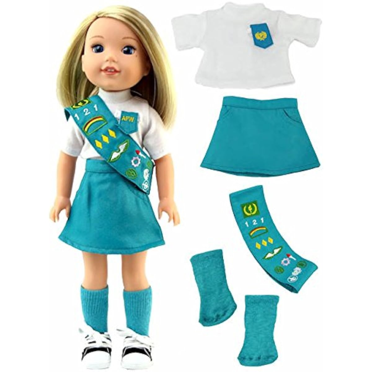 Junior Scout Uniform-Fits 36cm Wellie Wisher Dolls 36cm Doll Clothing