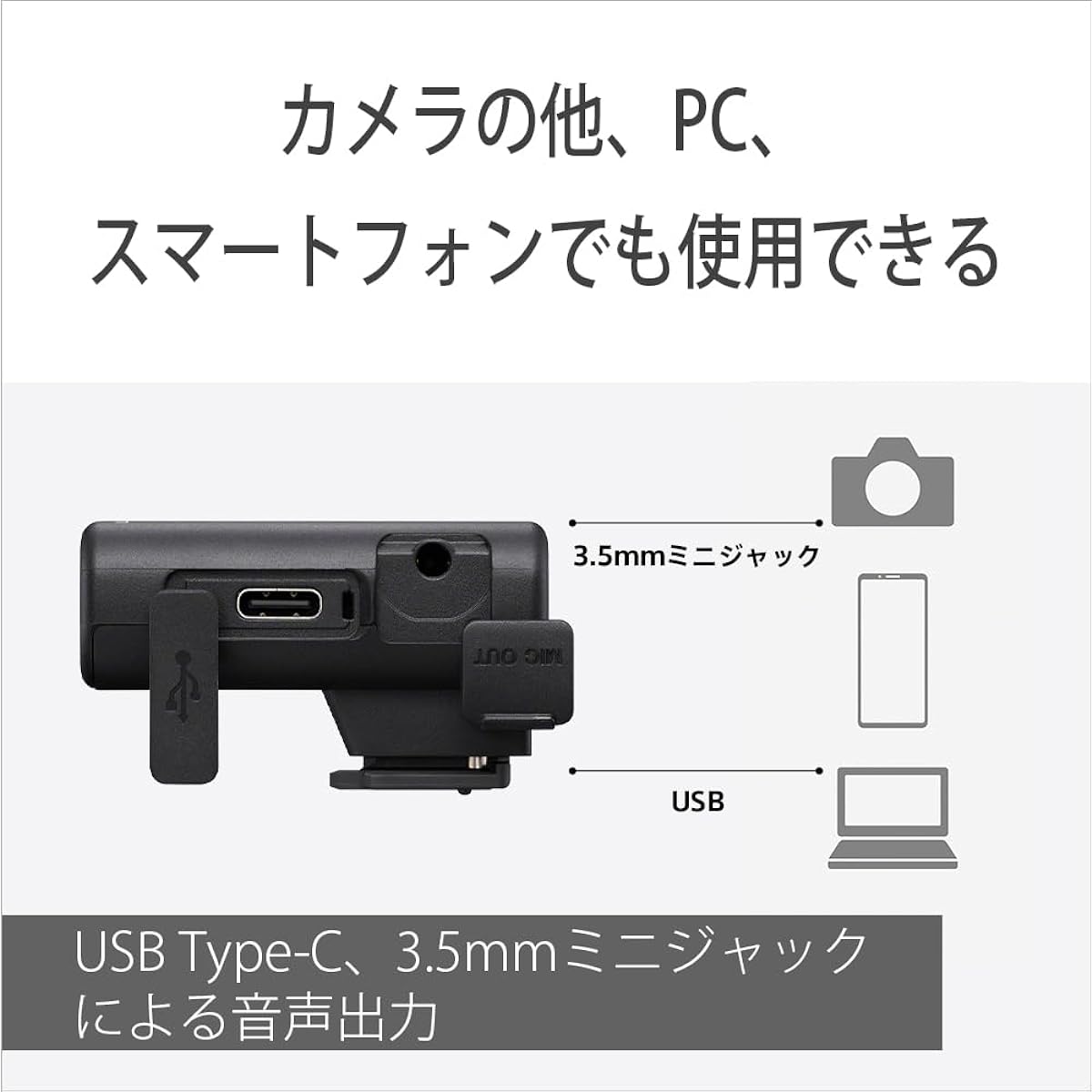 Sony Camera Microphone Wireless Microphone (1 Microphone + Receiver + Charging Case) Indoor and Outdoor Vlog, Live Streaming, Video Interviews, Audio Recording, Podcasts Windscreen Included ECM-W3S