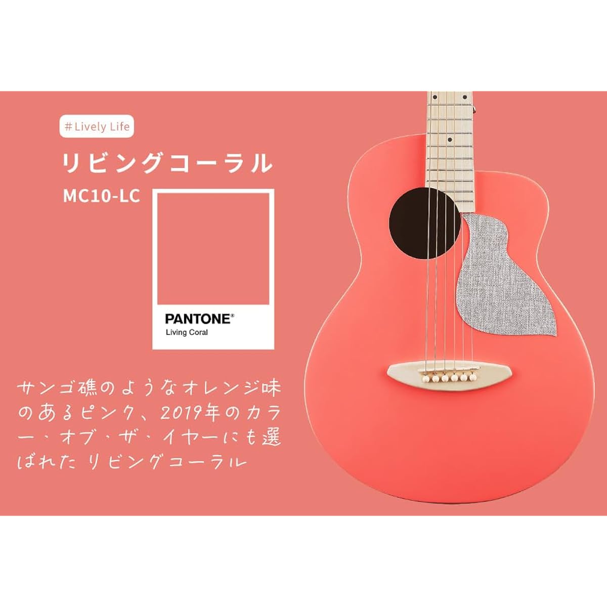 aNueNue aNN-MC10 AM (Almond Milk) Acoustic Guitar Compact Size Mini Guitar Solid Top Pantone Color Series Pastel Colors aNueNue