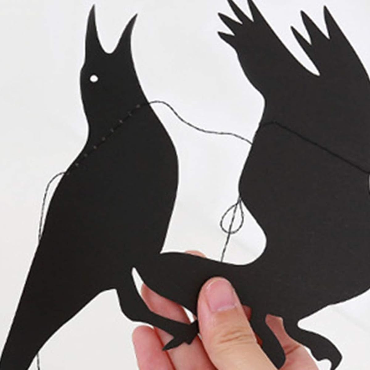 Amosfun 2 Pieces Halloween Crow Banner Hanging Paper Garland Theme Party Favors Home Garden Yard Haunted House School Decorations