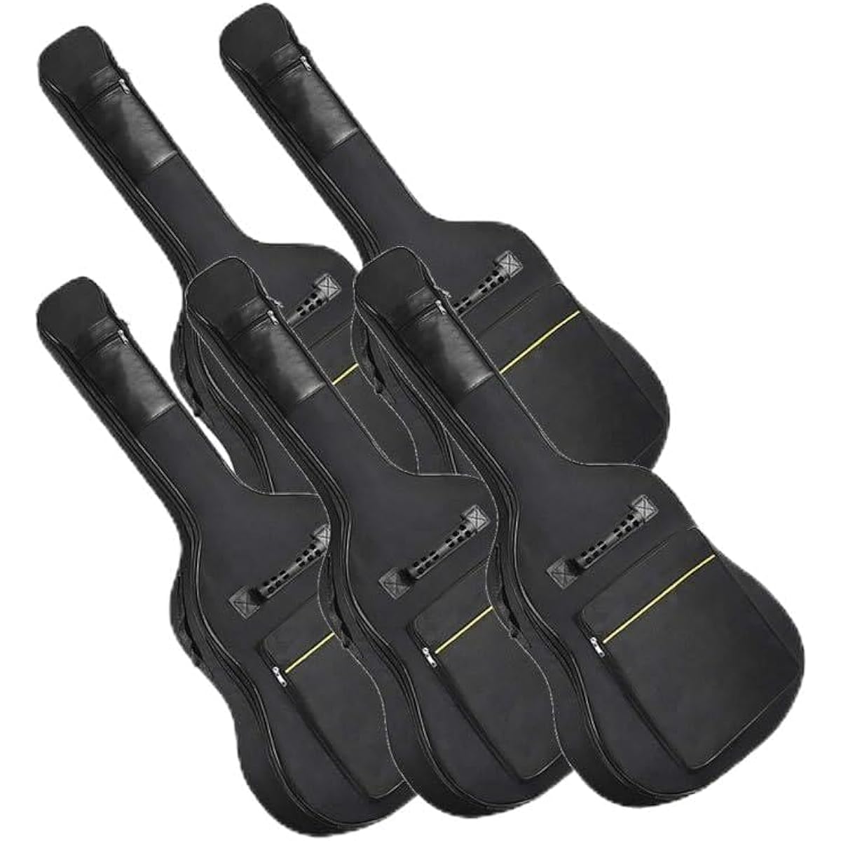 Set of 5 Guitar Cases Acoustic Guitar Soft Cases Acoustic Guitar Waterproof Cushioned Backpack 2 Pockets GUITSOFU NAKT
