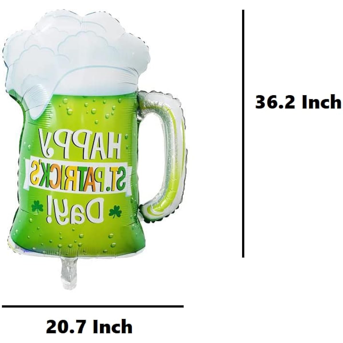 40.2" Green Beer Happy St. Patrick's Day Balloons - Green Irish Foil Balloons St. Patrick's Day Birthday Baby Shower Party Decorations Supplier