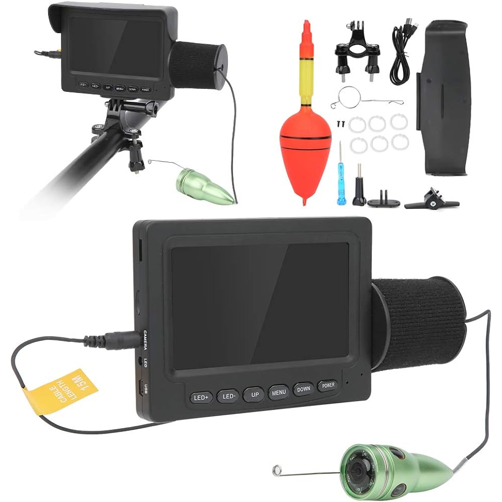 Fishing Camera, Underwater Camera 4.3in6 Infrared LED CCD Screen for Ice Sea Fishing for Women Men (Length 15m)