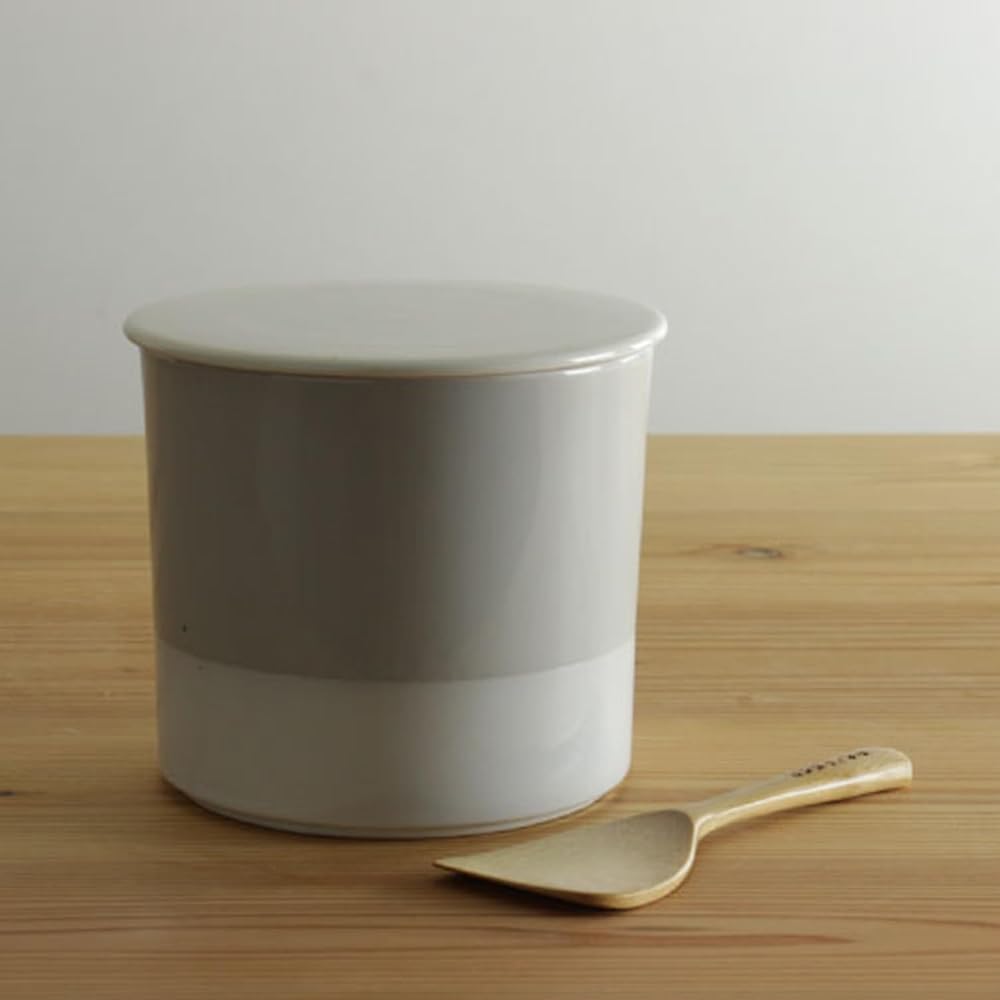 Kamoshika Dogu Store Storage Container, Miso Jar, Capacity 1600ml, Size φ16 x H14cm, Made in Japan, Ceramic Miso Jar, Miso Jar, Sealed (Misono Jar, Blue)