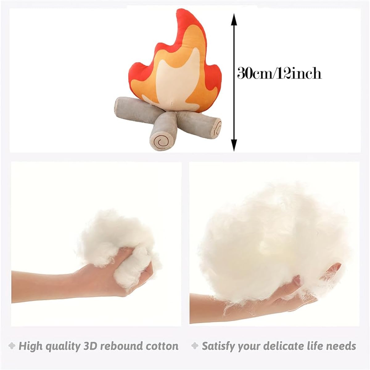 WeightedPlush Funny Campfire Plush Toy, Soft Simulation Campfire Plush Doll Fake Fire Firewood Plush Toy for Outdoor Camping Room Decoration, Surprise Gift for Kids