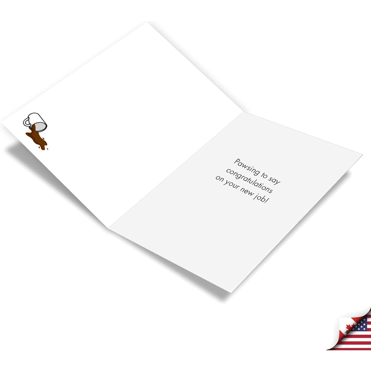 NobleWorks Hysterical New Job Paper Cards with 5 x 7 Inch Envelopes (1 Card) New Job Celebration Nekogi C10264NJG