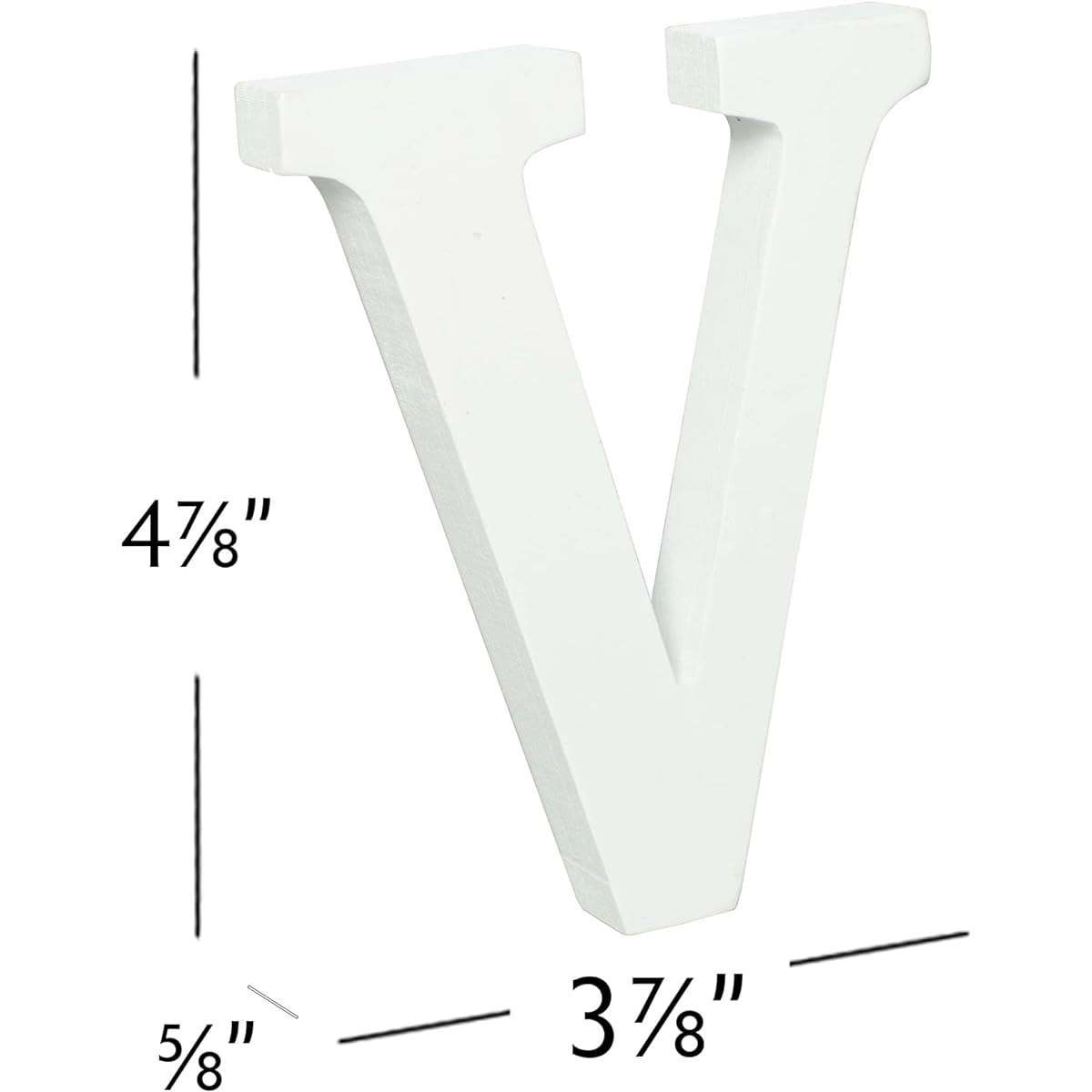 Simple Elements Decorative Wooden Letter (V) 3D White Wooden Letter Decoration for Kids Baby Name Girl Bedroom Wedding Birthday Party Home Decoration