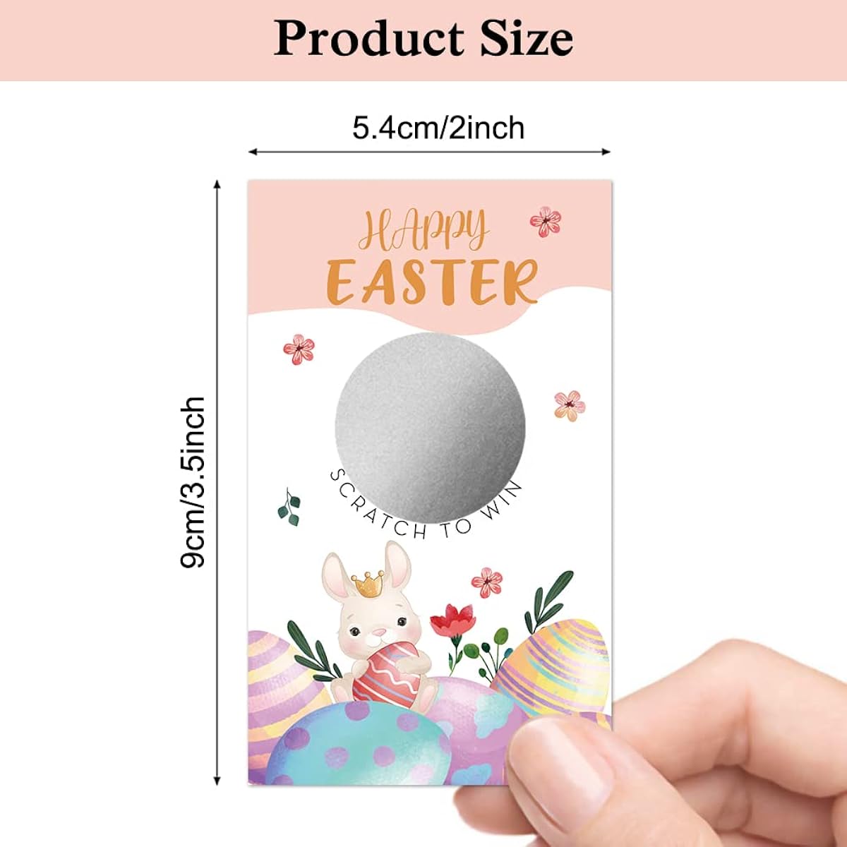 Haizct 50 Pack Easter Scratch Off Games for Adults Party Events, Easter Game Cards, Easter Lucky Cards, Easter Party Games, Family Gatherings, Business Events, Kids Gatherings (Happy Easter)