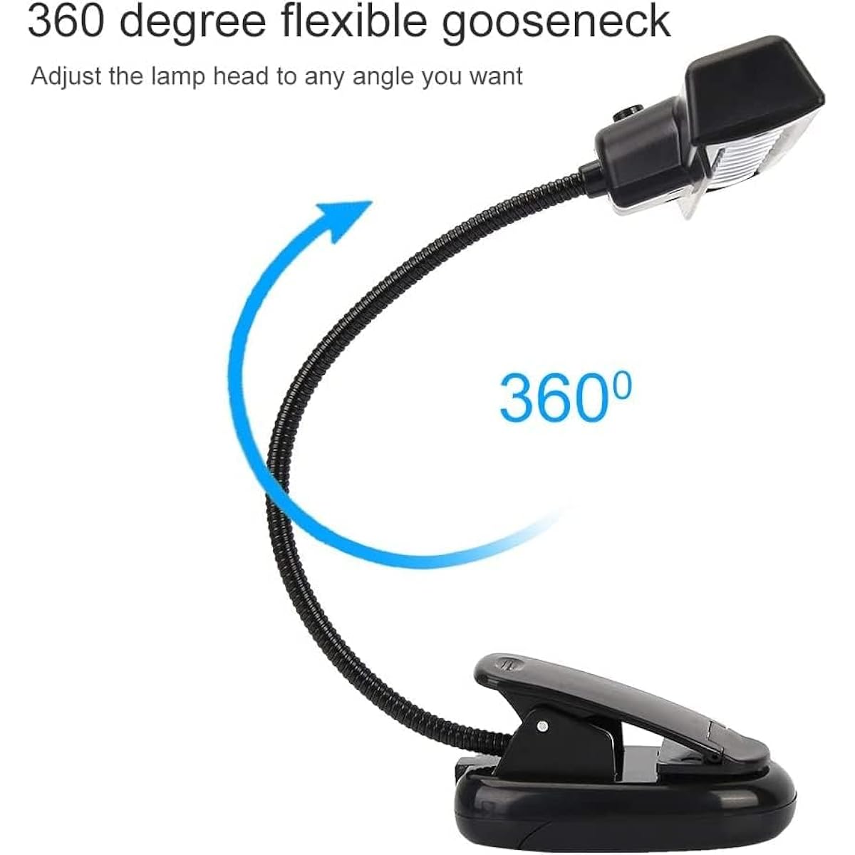 HERCHR Music Stand Light Clip-on Piano Light 10 LED Rechargeable Adjustable Neck USB Orchestra Light Book Lamp for Reading Orchestra Light Music Light