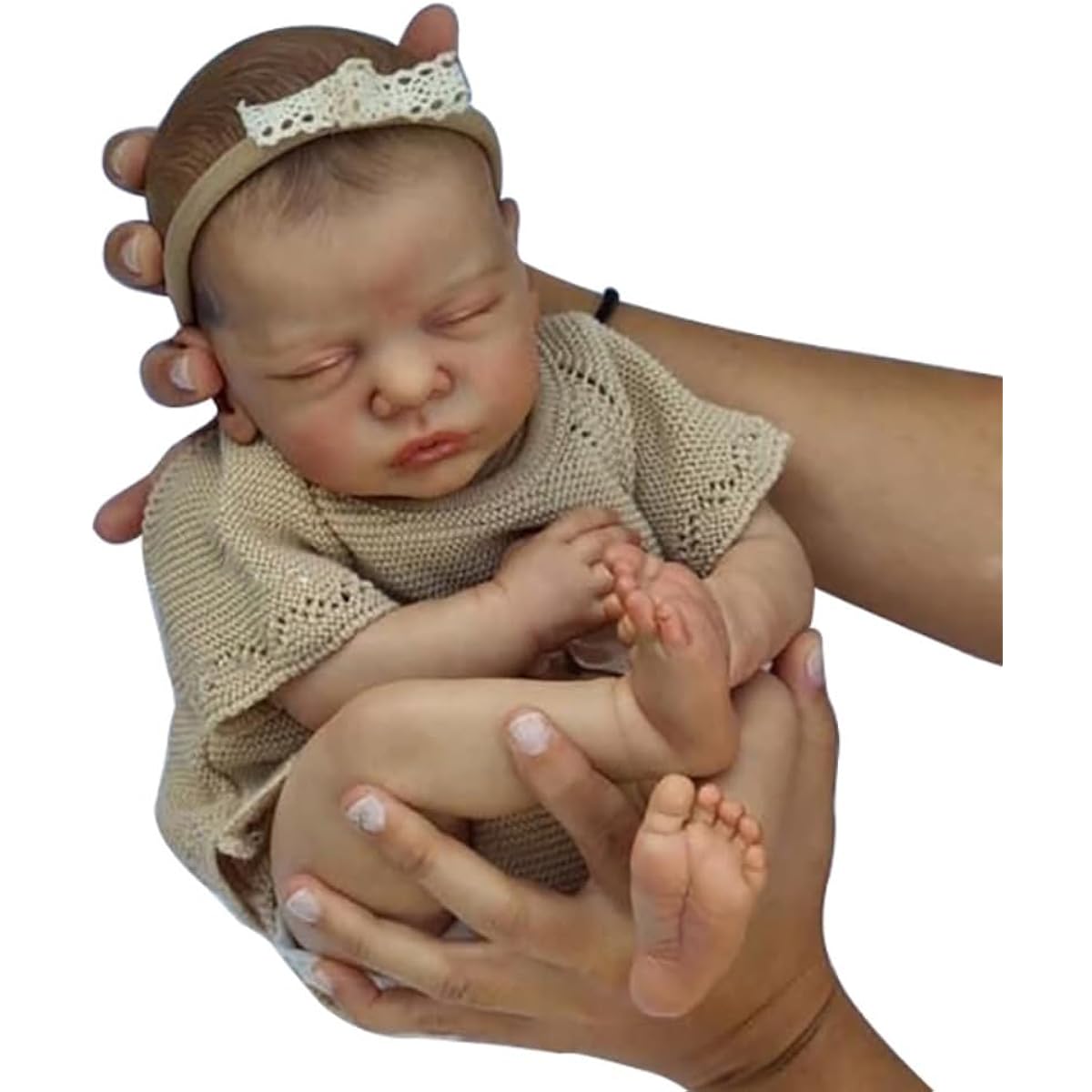 LONIAN 19inch 48cm Lifelike Newborn Baby Girl Boy Doll Soft Body Realistic Baby Doll with Pacifier Looks Real