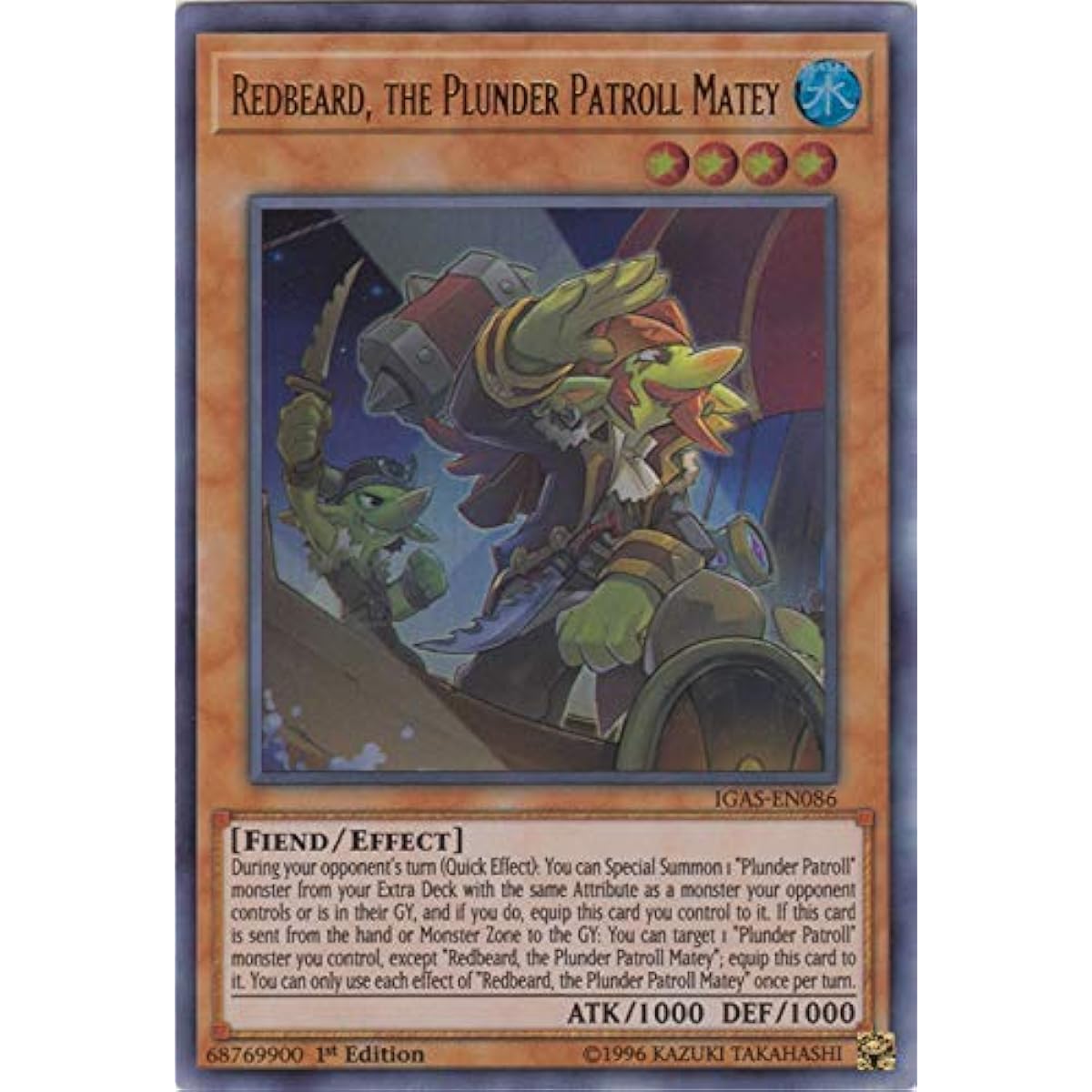 Redbeard, the Plunder Patroll Matey - IGAS-EN086 - Ultra Rare - First Edition