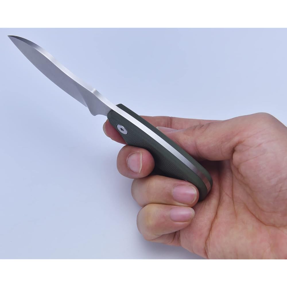 JPCRMOV Sheath Knife, Neck Knife, Survival Knife, Camping Knife, Outdoor Knife, Full Tang Construction, Sharp, Stainless Steel 440C, Climbing, Hunting, Bushcraft, Scabbard + Paracord Included