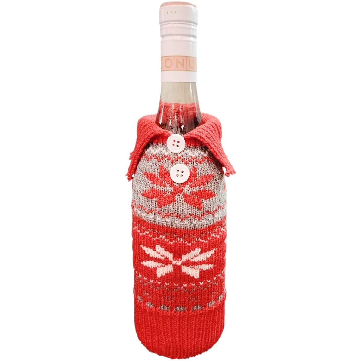 PakedDeals 7 Piece Christmas Wine Bottle Covers Wine Bottle Dress Wine Bottle Sweater Cover Bag Snowman Set