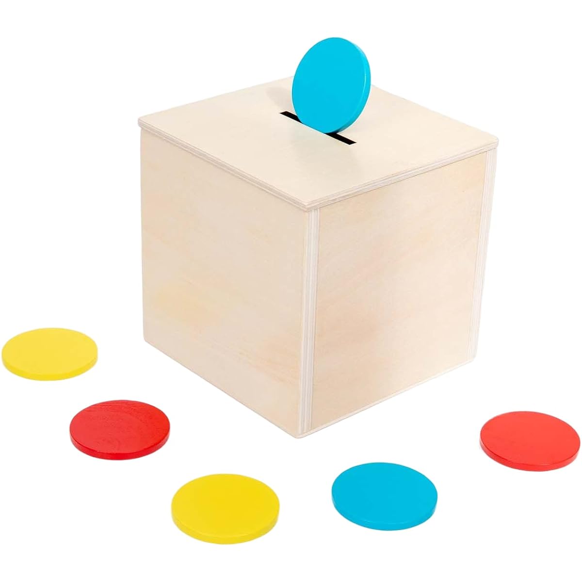 Montessori Toy Play Box with Coins/Sticks/Carrots/Cotton Swab Board Fine Motor Skills Game 4 in 1 for 1 Year Old