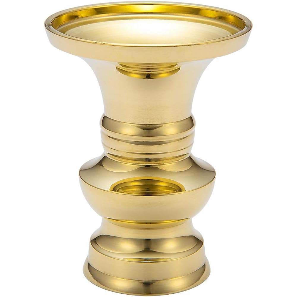 Buddhist altar shop Takita Shoten Buddhist altar fittings Flower stand Polished 4.5 dimensions Height 13.9cm x Diameter 10.2cm Flower stand for Buddhist altar, vase, brass, Takaoka copperware Certificate included