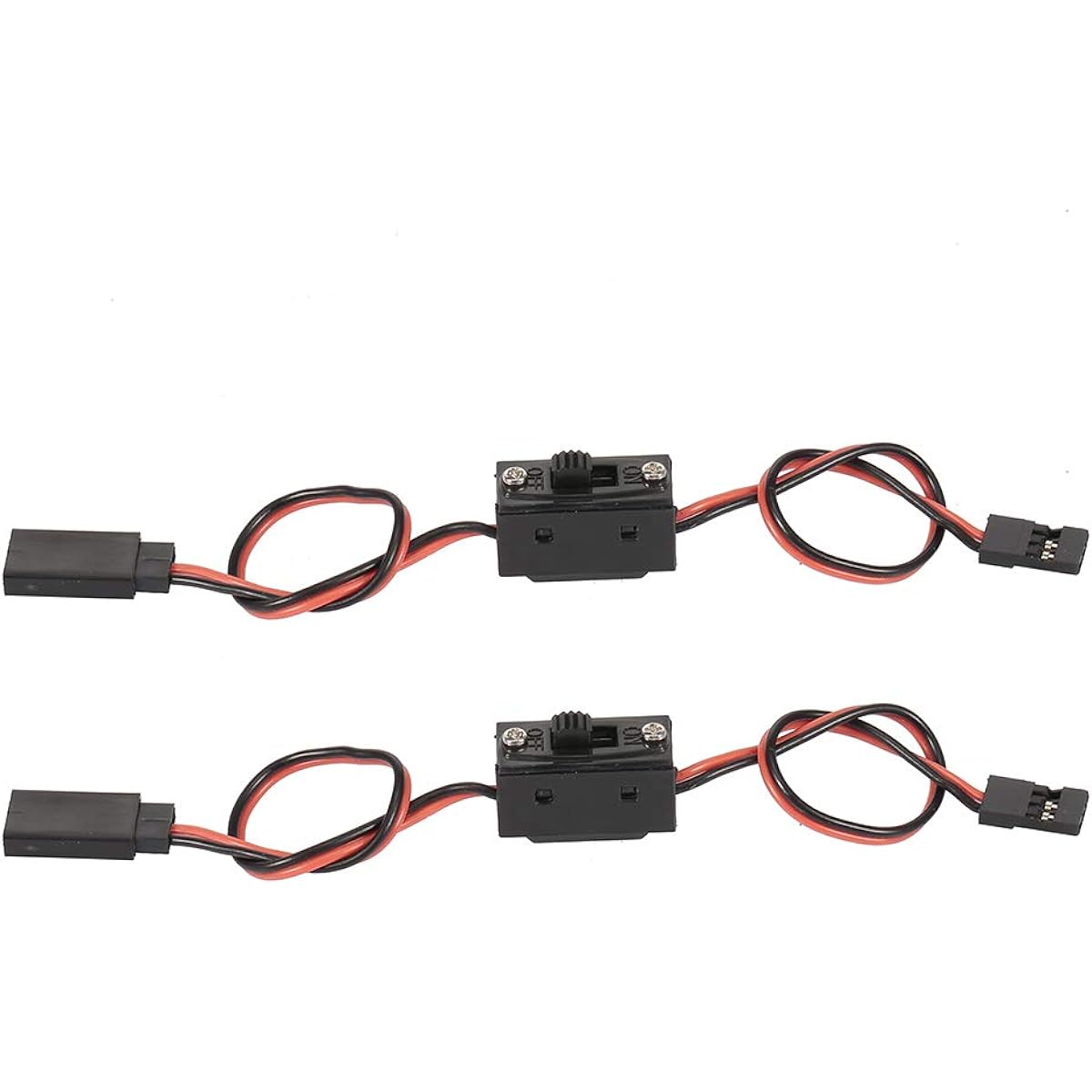 GLOBACT OGRC Rc Car Receiver Extra Channel Extension Cable with Power Switch for Bumper Light Winch for Traxxas Rc4wd Tamiya Axial SCX10 1/10 1/8 RC Car Drone RC Airplane - 2pcs