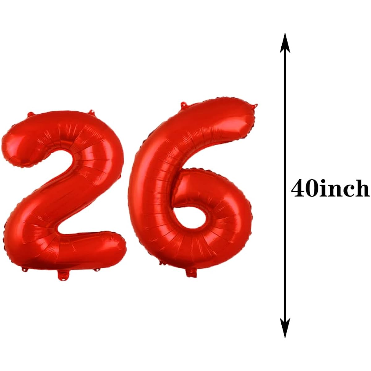 26th Birthday Decorations Party Supplies Red Number 26 Balloons, 26 Foil Mylar Balloons, Latex Balloons Decorations, 26th Birthday Gifts for Girls, Women, Men, Photo Props