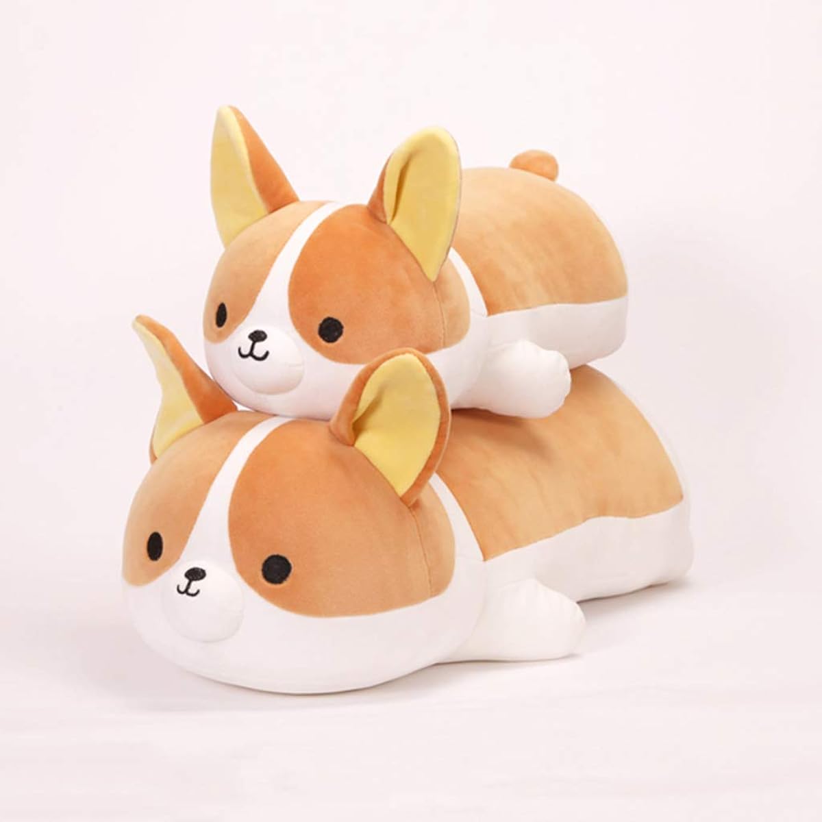 Stuffed Dog Large Hugging Pillow Cute Dog Sewn Wrapped Corgi Fluffy Chewy Soothing Realistic Sleeping Washable Celebration Present Stuffed Hugging Pillow Animal 80cm