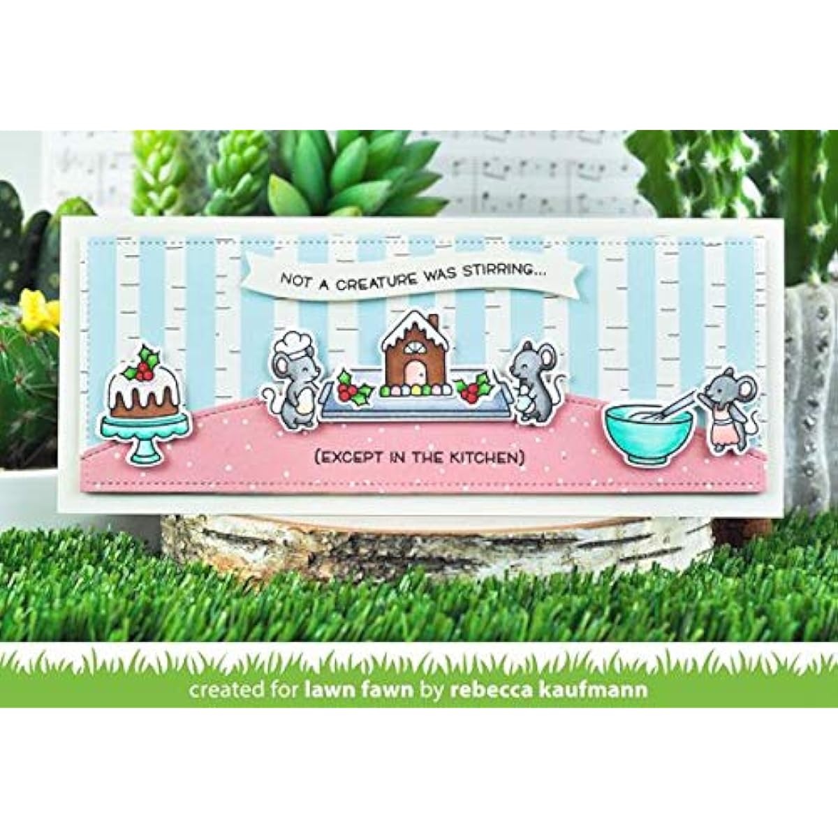 Lawn Fawn A Creature was Stirring 4x6 Clear Stamp Set and Coordinating Die Set (LF2415 LF2416) 2-Piece Set