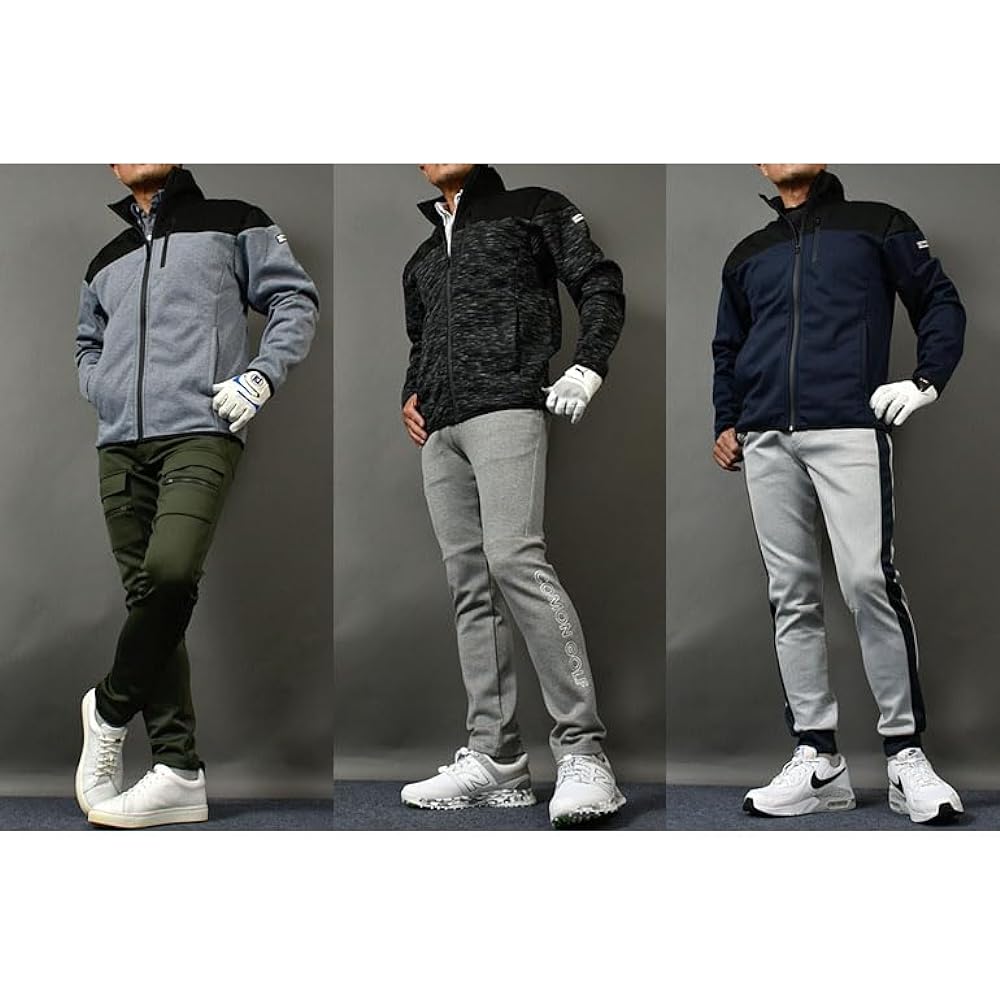 COMON GOLF Golf Wear, Men's Blouson, Full Zip, Large Size, Fleece Lining, Windproof, Cold Protection, 3 Layer Structure, With Pockets, Stylish, Popular, Fall/Winter, Spring, Fall, Winter CG-JK024