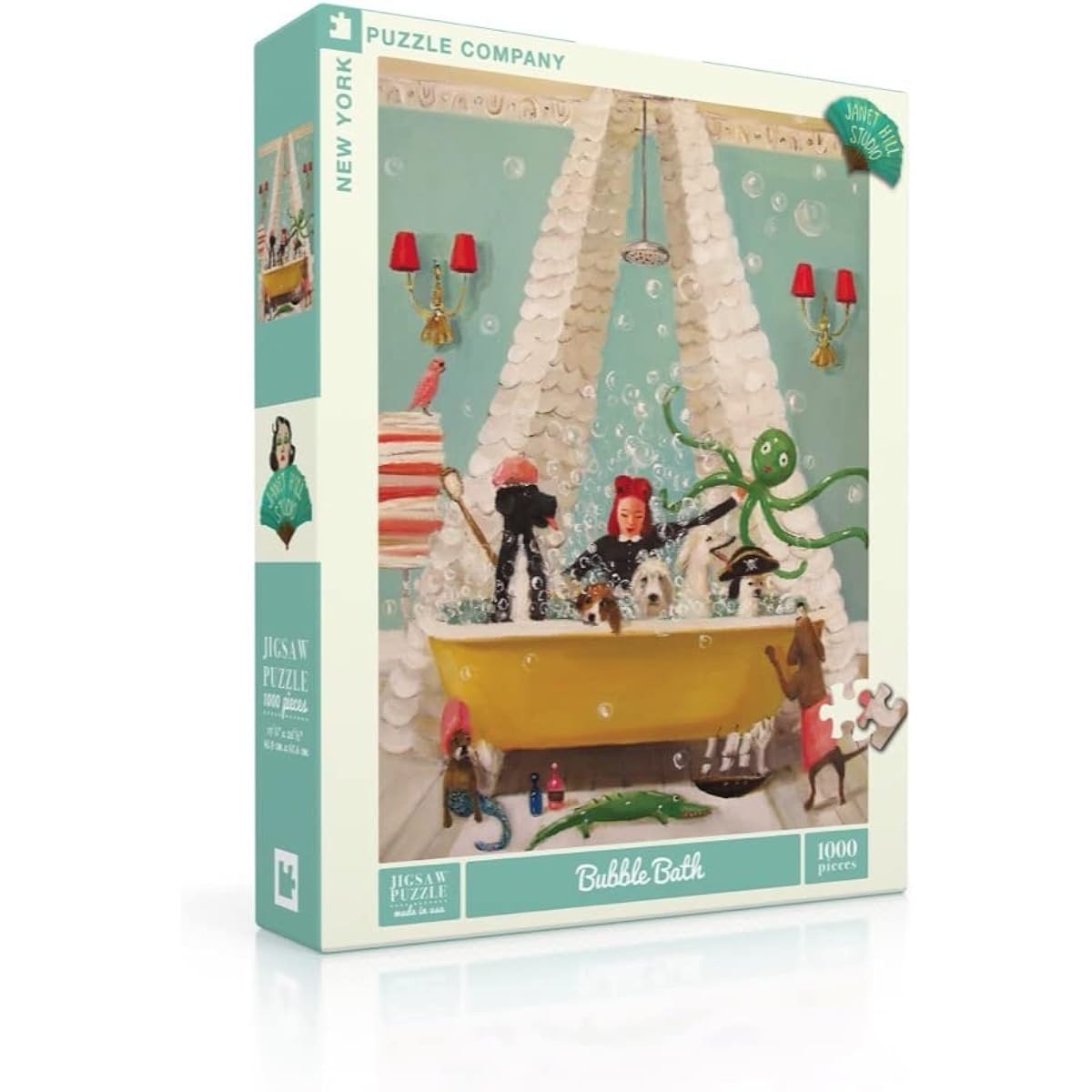 New York Puzzle Company Janet Hill Bubble Bath 1000 Piece Jigsaw Puzzle