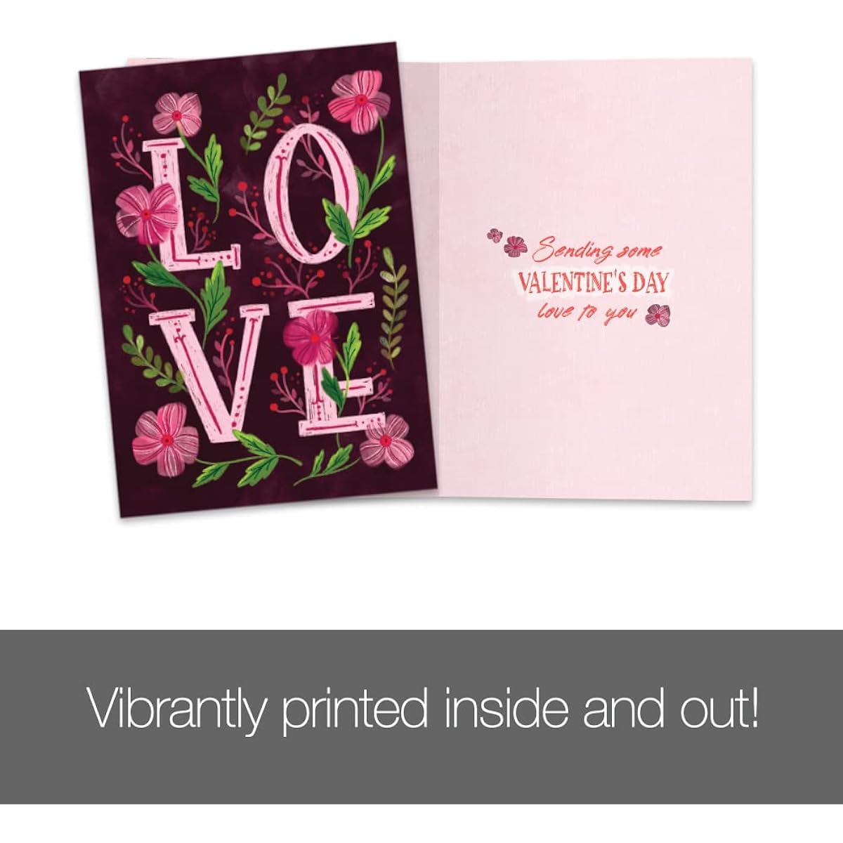 Tree-Free Greetings Valentine's Day Greeting Card, Eco-Friendly, Made in the USA, 100% Recycled Paper, 5"x7", Love Flower (GO64320)