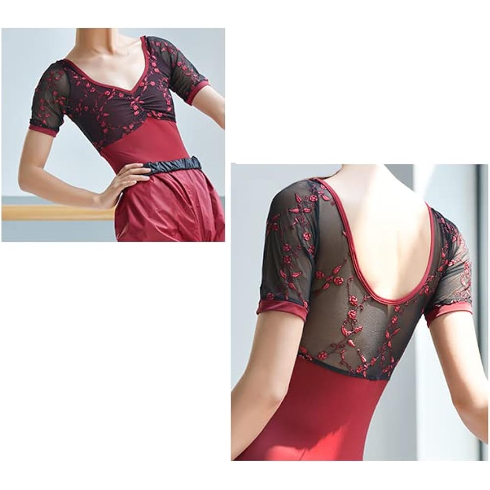 ProDance Mint Wine Red Half Cup Ballet Leotard PLHA001L