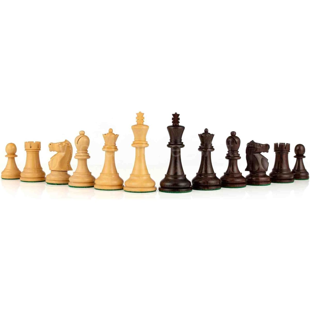 3.75" 1972 Fischer Spassky Chess Pieces Only Set - Double Weight Boxwood (Rosewood & Boxwood)