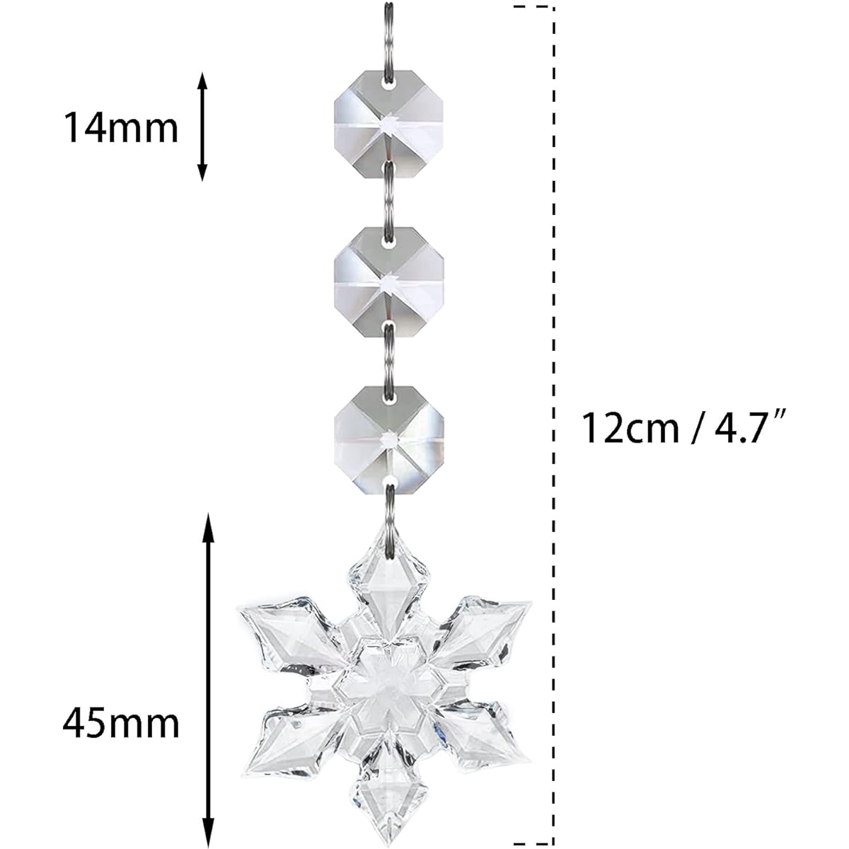 Jishi Snowflake Ornaments, 30 Pack Clear Acrylic Hanging Snowflakes for Christmas Tree Decorations Winter Wonderland Party Supplies