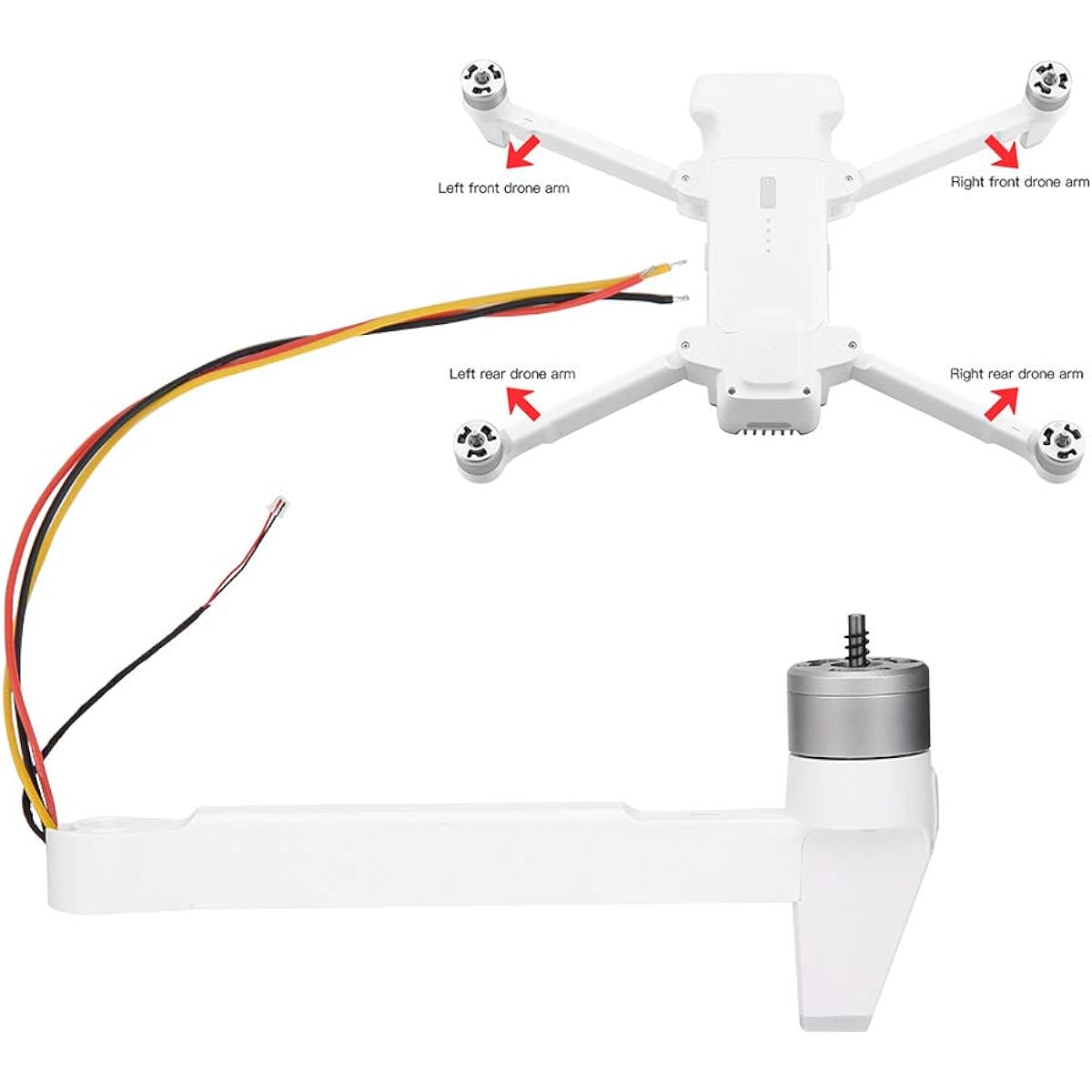 Motor Repair Arm, Durable RC Drone Repair Arm for FIMI X8SE 2020 Drone Spare Accessories Left Right Front Left Right Rear (Rear Right)