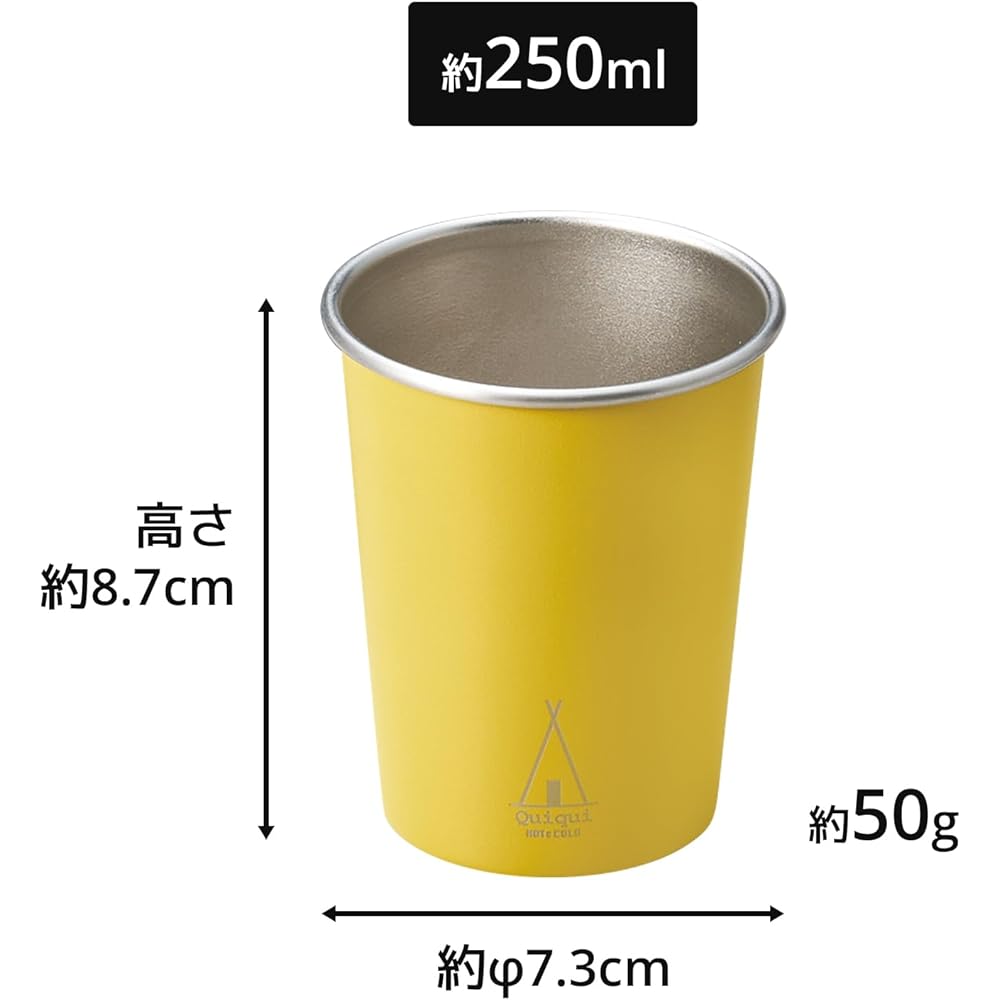 OGURA Outdoor Stainless Steel Cup Set of 4 250ml Tumbler Camping Stacking with Storage Pouch
