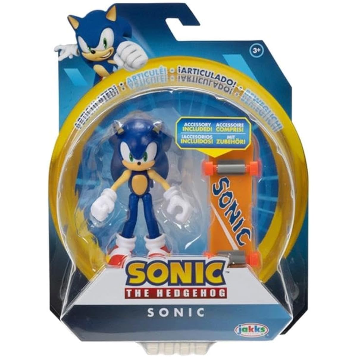 Sonic the Hedgehog 4-Inch Movable Action Figure Collection (Select Figure) (Classic Sonic with Monitor)