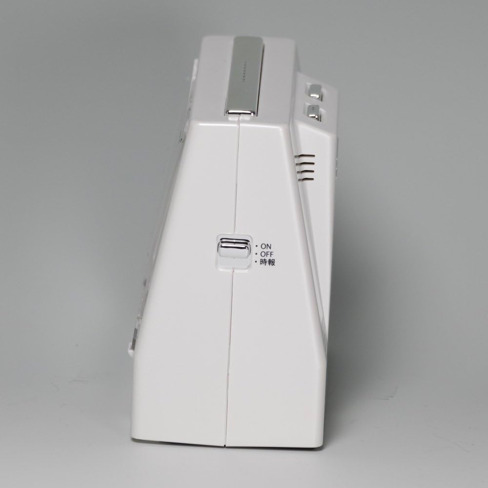 Seiko clock alarm clock TALK LINER audio time signal audio alarm bilingual switching calendar temperature humidity display radio wave digital white pearl DA206W SEIKO
