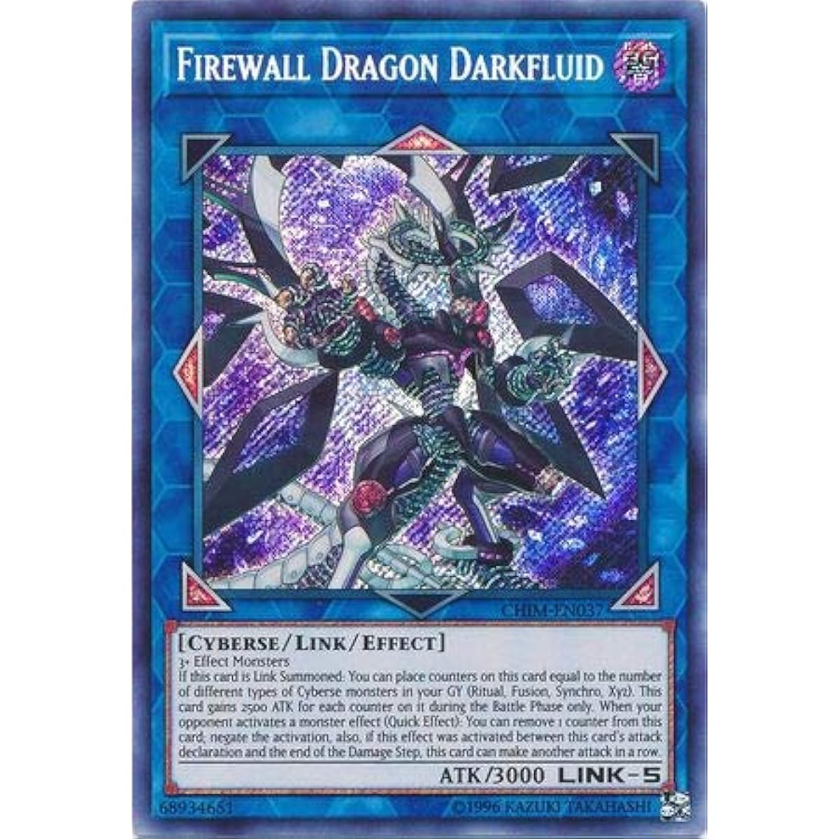 Firewall Dragon Dark Fluid CHIM-EN037 Secret Rare Unlimited Edition